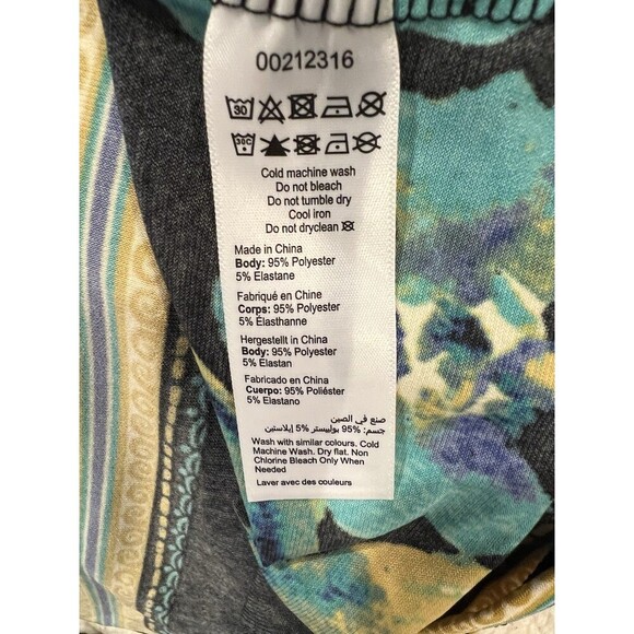 AVENUE Plus Size 18 Black Green Blue Floral Blouse Top Tunic - Picture 6 of 6